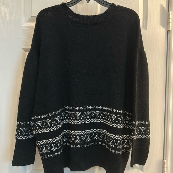CECE Fair Isle Jersey Knit Crew Neck Dropped Long Sleeve Pullover Sweater - Picture 9 of 10